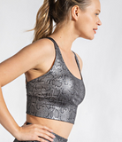 Plus Snake Fog Foil Print Sports Bralette - Multiple Colors