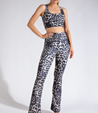 Plus Animal Print Flared Yoga Pants - Multiple Colors