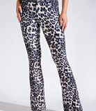Plus Animal Print Flared Yoga Pants - Multiple Colors