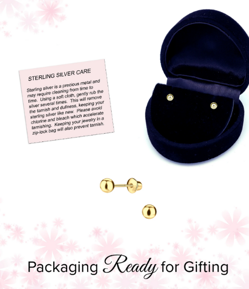 Gold Stud Earrings for Baby & Girls