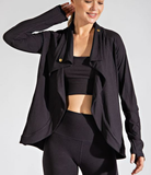 Plus Asymmetric Jacket with Cowl Neck - Multiple Colors