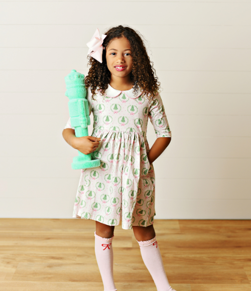 Proper Pink Holiday Twirl Dress