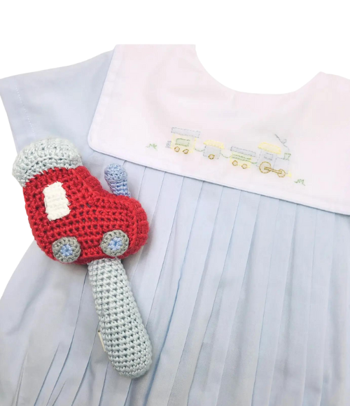 Train Embroidery Romper Set