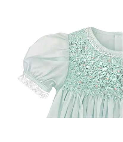 Fully Smocked Dress with French Lace