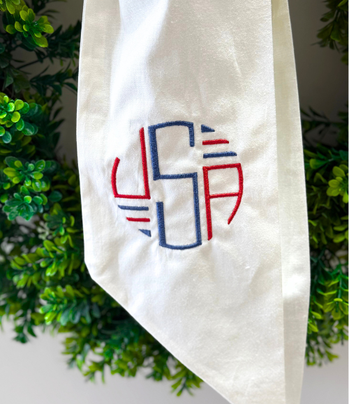 Custom Embroidered Wreath Sashes
