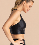 Plus Snake Chintz Sports Bralette in Black