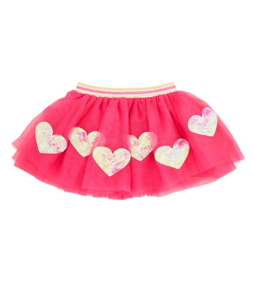 Heart Sequin Tutu Skirts, One Size (3T-5T)