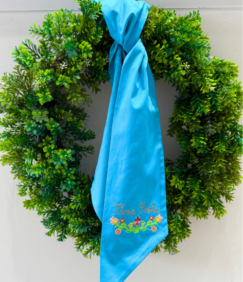 Custom Embroidered Wreath Sashes