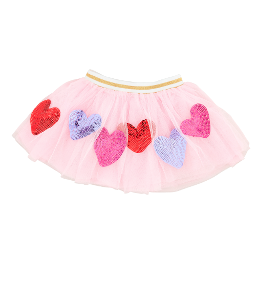 Heart Sequin Tutu Skirts, One Size (3T-5T)