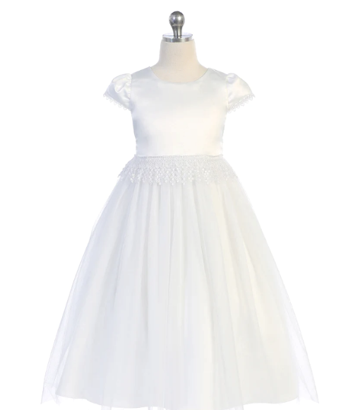 Chandelier Trim Girls Communion Dress