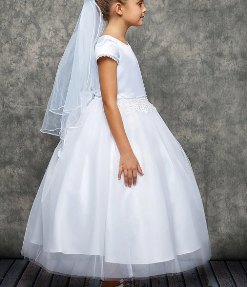 Chandelier Trim Girls Communion Dress