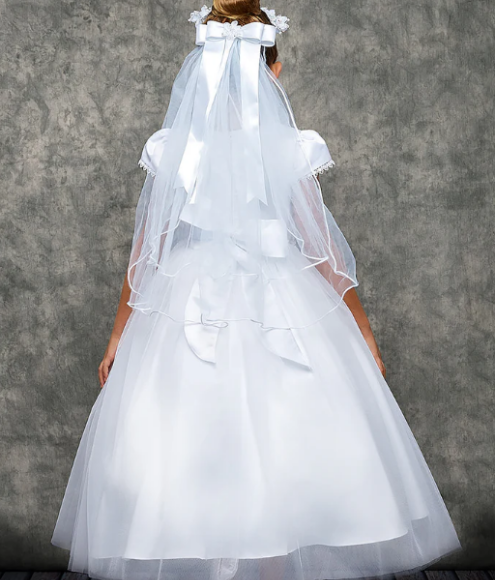 Chandelier Trim Girls Communion Dress