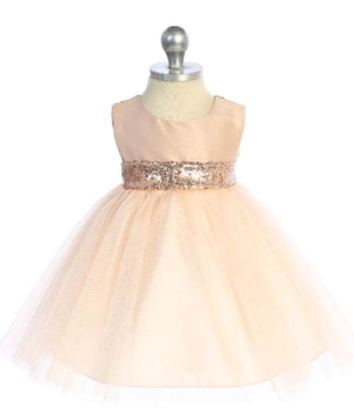 Blush & Rose Gold Baby Dress