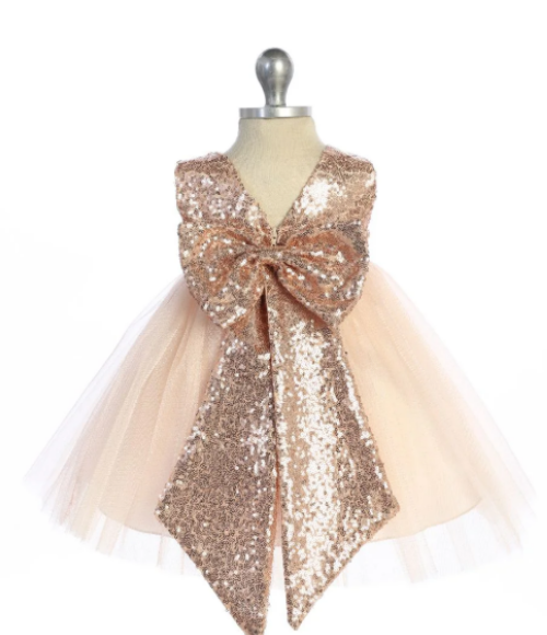 Blush & Rose Gold Baby Dress