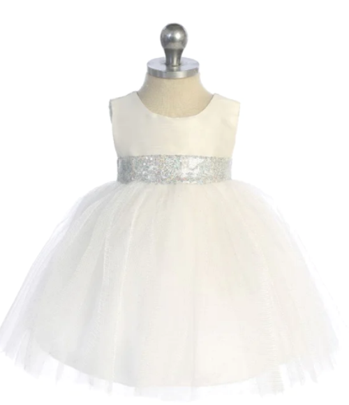 Ivory & Silver Baby Dress