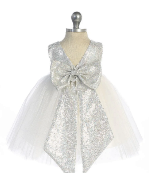 Ivory & Silver Baby Dress