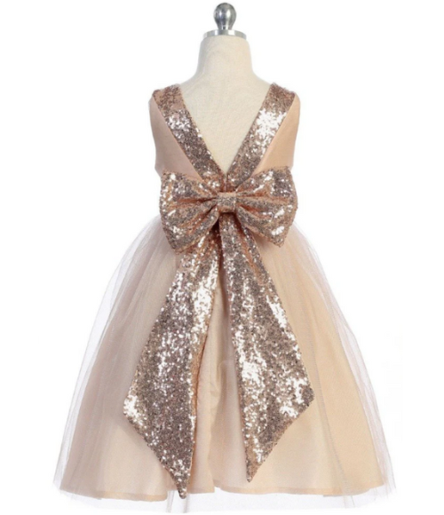 Blush & Rose Gold Girls Dress