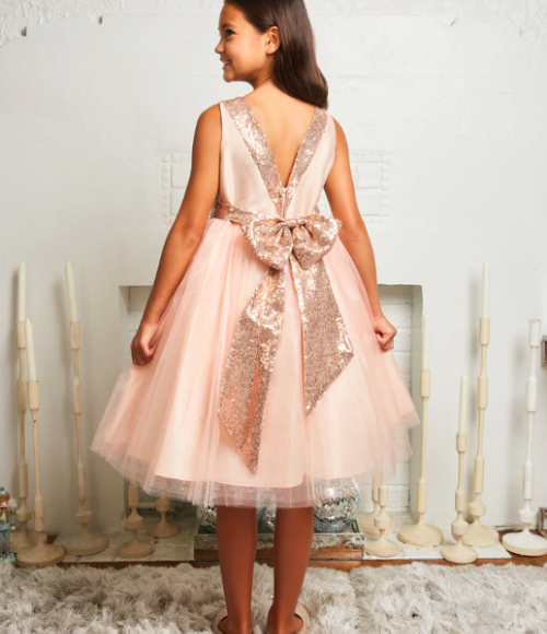 Blush & Rose Gold Girls Dress