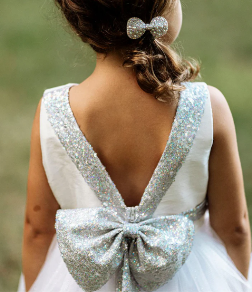 Ivory & Silver Girls Dress