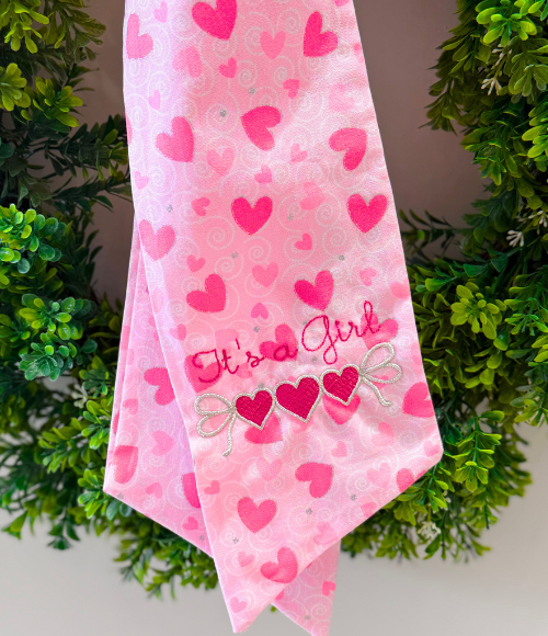 Custom Embroidered Wreath Sashes