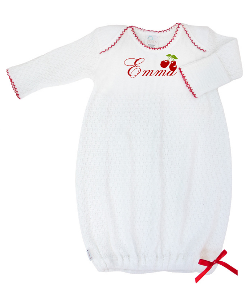 Paty Knit Gown with Picot Trim - Multiple Colors