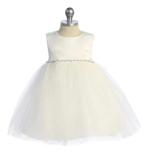 Satin Bodice Baby Dress - Multiple Colors