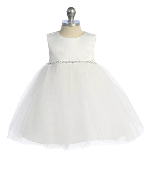 Satin Bodice Baby Dress - Multiple Colors