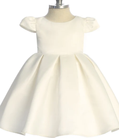 Classic Pleated Baby Dress - Ivory or White