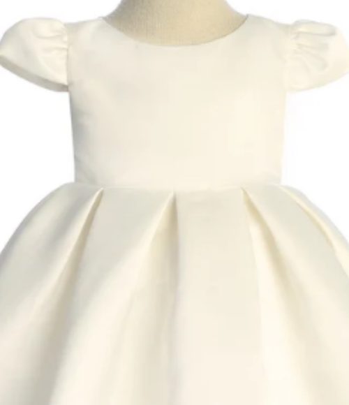 Classic Pleated Baby Dress - Ivory or White