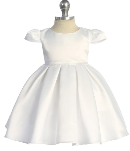 Classic Pleated Baby Dress - Ivory or White