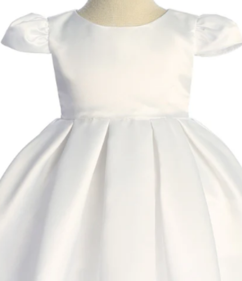 Classic Pleated Baby Dress - Ivory or White