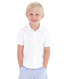 Pique Short Sleeve White Polo Shirt