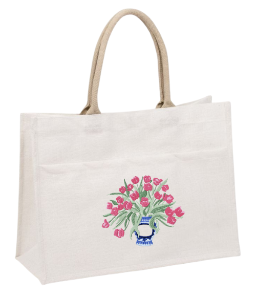 Jute Pocket Tote - multiple colors