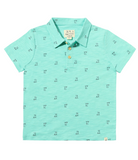 Henry Print Aqua Polo