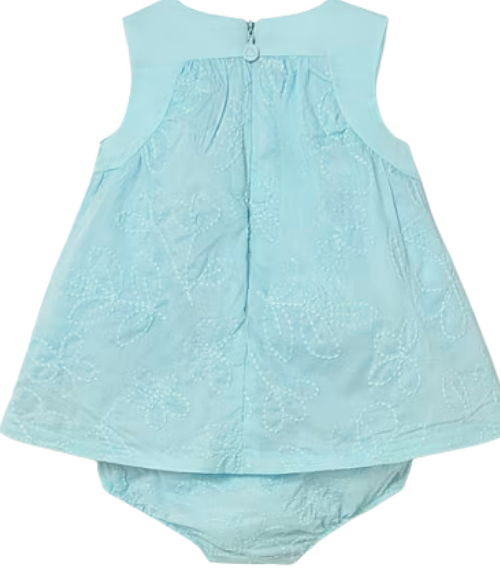 Aqua Embroidered Dress