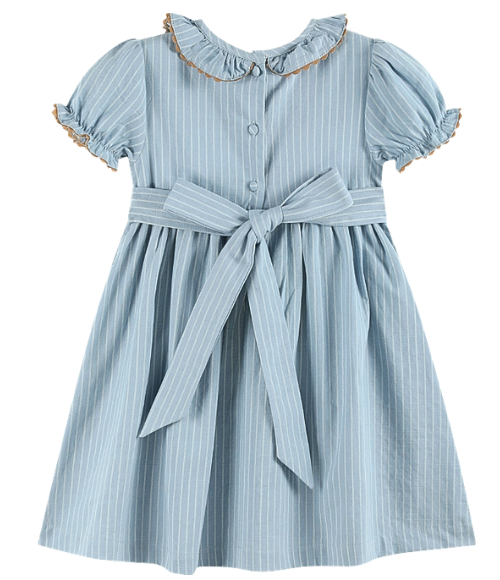 Autumn Smocked Pinstripe Dress