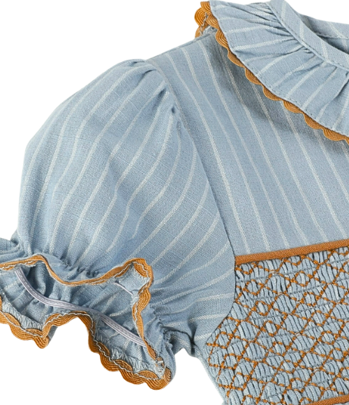 Autumn Smocked Pinstripe Dress