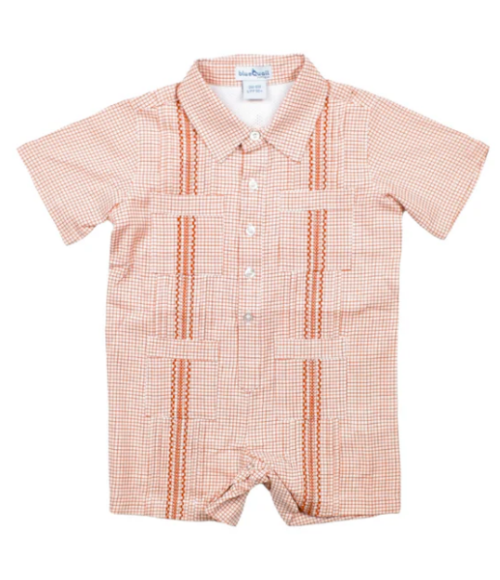 BQ Burnt Orange Guayabera Romper