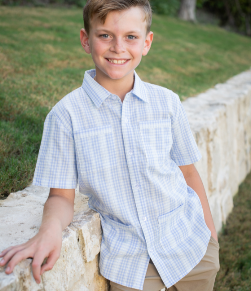 BQ Blue Plaid Linen Shirt