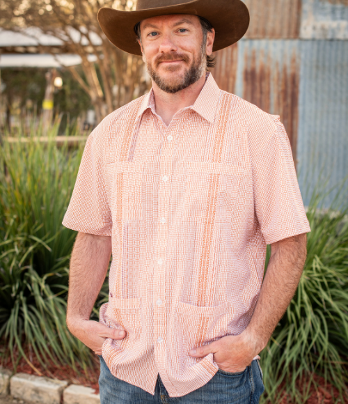 BQ Men's Burnt Orange Guayabera