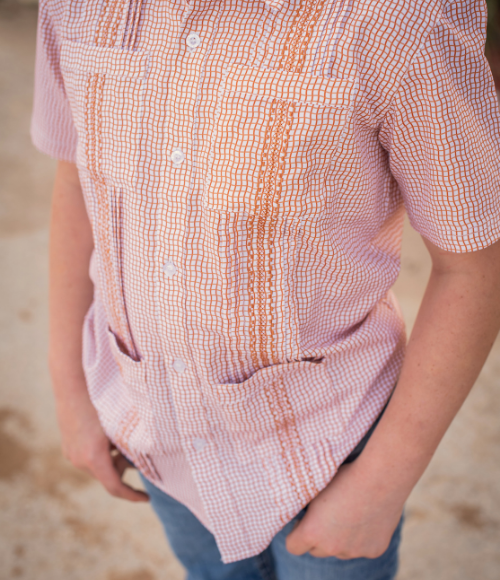 BQ Burnt Orange Guayabera