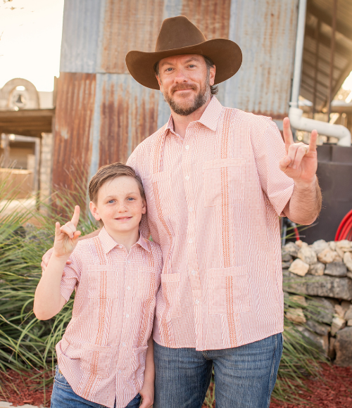 BQ Men's Burnt Orange Guayabera