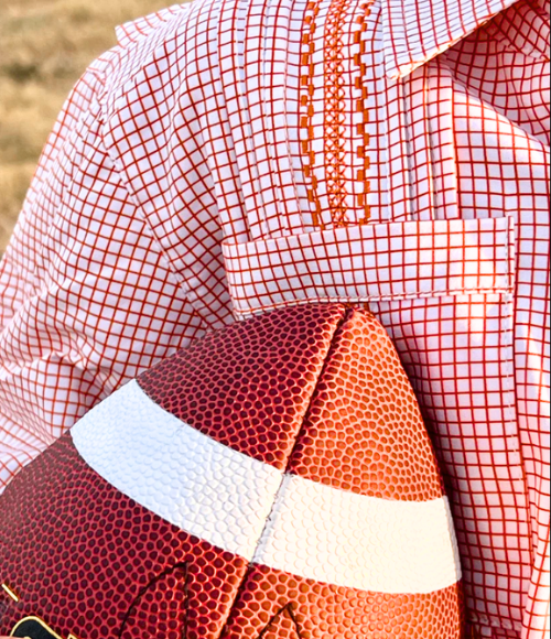 BQ Burnt Orange Check Guayabera Romper