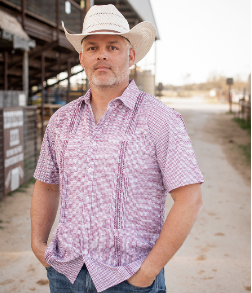 BQ Men's Maroon Guayabera