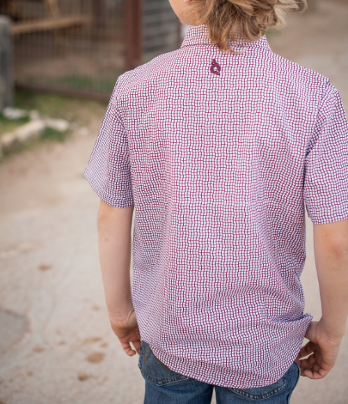 BQ Men's Maroon Guayabera