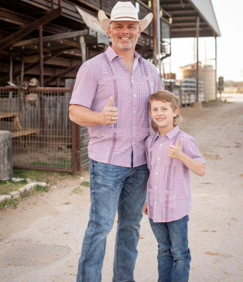 BQ Men's Maroon Guayabera