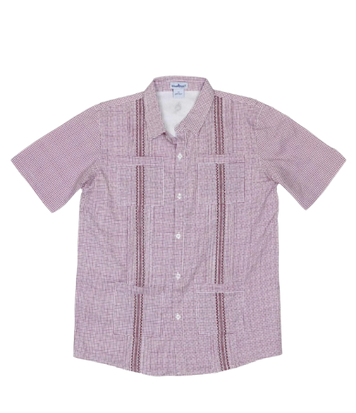 BQ Men's Maroon Guayabera