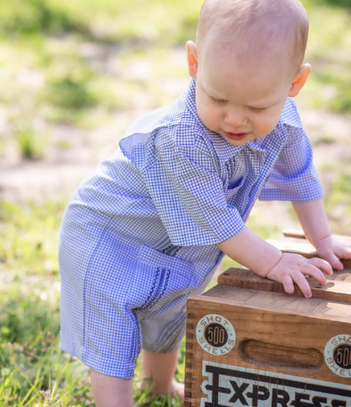 BQ Navy Guayabera Romper