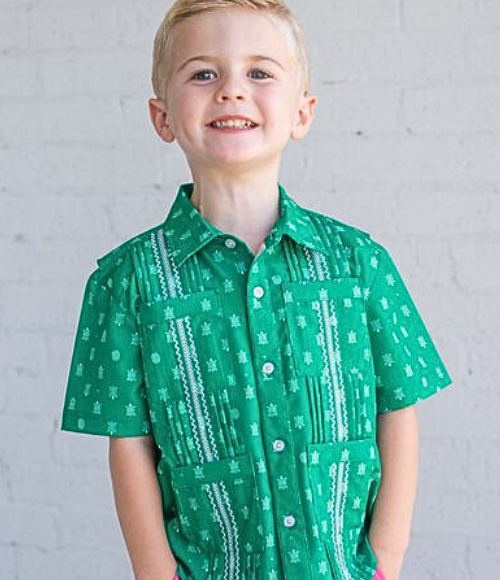BQ Boys Tortoise Guayabera Shirt