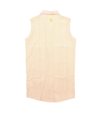 Guayabera Dress - Pink/Citrus Check